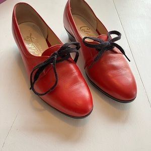 Hand made Red leather lace up Sz. 5